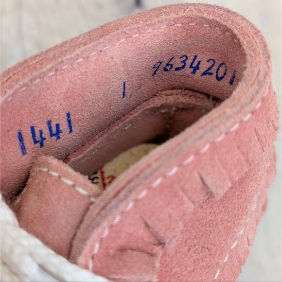 Minnetonka Infant Suede Moccasin Booties with Fringe – Soft Sole, Anti-Slip Grip - Picture 9 of 9